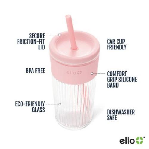 Ello Ava 18oz  Tumbler Pink