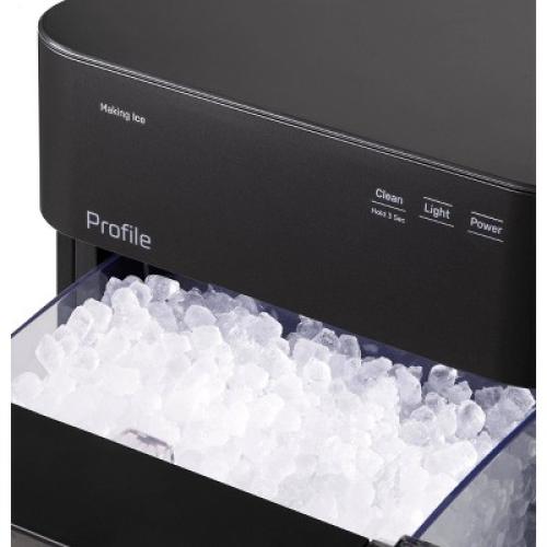 GE Appliances Opal 2.0 Ultra Nugget Ice Maker with Scale Inhibiting Filter Black