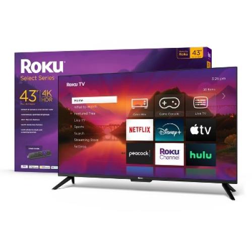 Roku 43 Select Series 4K HDR Smart Roku TV with Roku TV Remote - 43R4A4