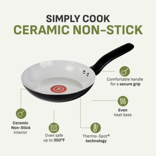 T-Fal Simply Cook 11 Ceramic Nonstick Square Griddle Black