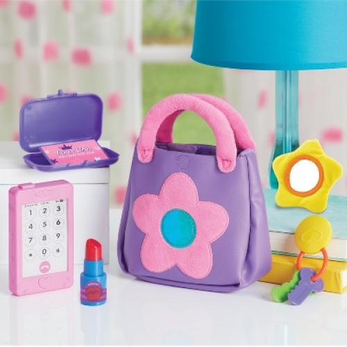 Kidoozie My First Purse - Pretend Play Toy Including Pretend Play Smart Phone, Keys, Mirror, Wallet, Credit Card and Lipstick; Ages 2