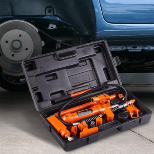 VEVOR 4 Ton Porta Power Kit, Portable Hydraulic Jack with 3.9 ft/1.2 m Oil Hose, Auto Body Frame Repair Kit with Storage Case (8800 LBS)