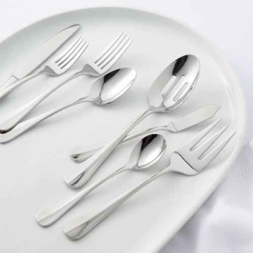 45pc Sussex Flatware Set Silver - Threshold™: Stainless Steel Silverware, Service for 8, Dishwasher-Safe