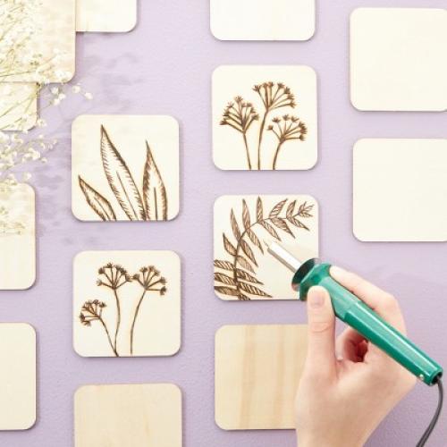 Bright Creations 60 Pack Unfinished Wood Squares for DIY Crafts, Classroom Projects, 3 In