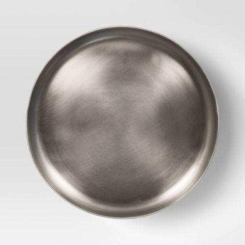 12.375 Metal Footed Serving Stand Silver Finish - Threshold™ ‼️there are dents ‼️
