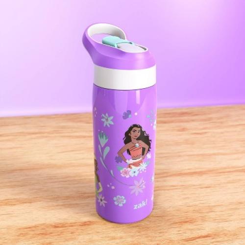 Zak Designs 19oz Princess Stainless Steel Double Wall Vacuum Riverside Water Bottle Purple MISSING STRAW