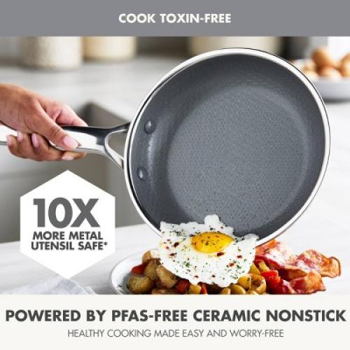 GreenPan Prism 10pc Hybrid Stainless Steel and Ceramic Nonstick Cookware Set