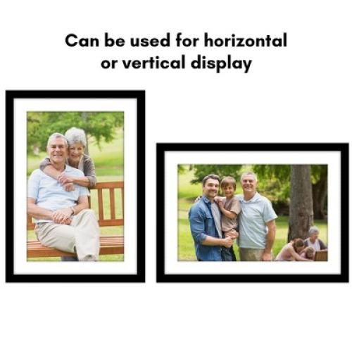 Americanflat 14x20 Picture Frame with Polished Plexiglass, Use as 11x17 Frame with Mat or 14x20 Frame Without Mat, Epic Collection, Black