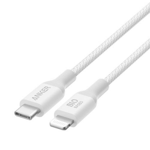 Anker 6' Bio-Braided Lightning to USB-C ECO Friendly Fast Charging Cable - White