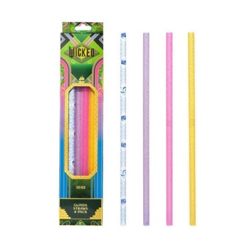 (Total 3 packs 12 straws)CharCharms 4pk 20oz, 30oz, 40oz Water Bottle Straws Wicked 2 Glinda