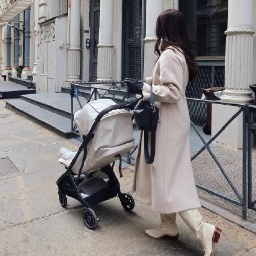 UPPAbaby Minu V3 Lightweight Travel Stroller - Dillan: Flat-Free Tires, Forward Facing Seat, Folds for Easy Transport