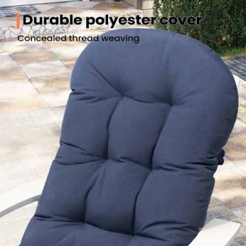 Pellebant Outdoor Adirondack Chair Cushion 4 Thick Back Seat Pad Water-Resistant UV-Resistant Ties Straps