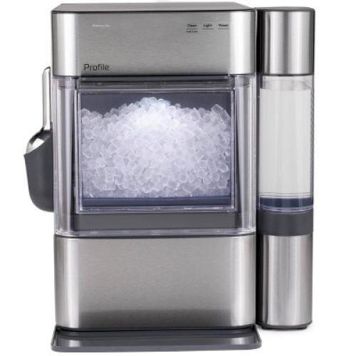 GE Appliances Opal 2.0 Ultra Nugget Ice Maker with Side Tank and Scale Inhibiting Filter Stainless Steel