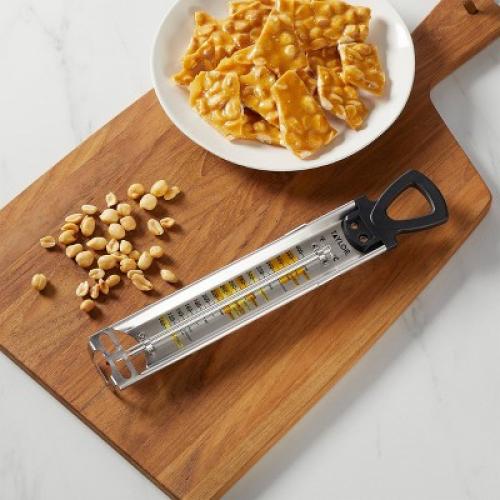 Taylor Candy Deep Fry Analog Kitchen Cooking Thermometer: Stainless Steel, Clip Mount, 100-400°F, Reads Celsius & Fahrenheit