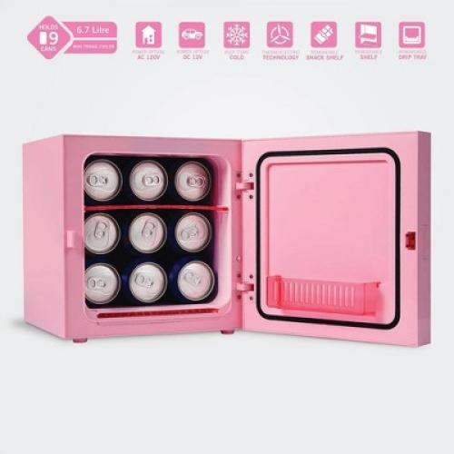 Ukonic Sanrio Hello Kitty Pink 6.7L Single Door Mini Fridge