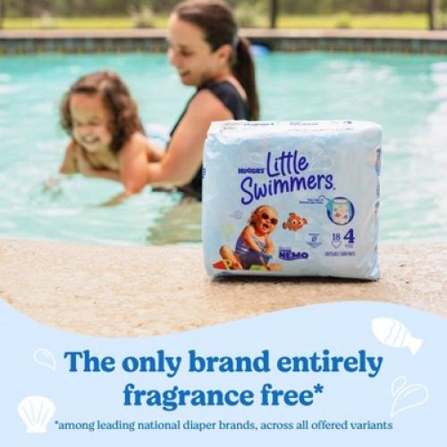 Size 4 - M - 18ct Huggies Little Swimmers Baby Swim Disposable Diapers