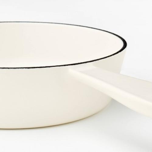 6 Enameled Cast Iron Skillet Cream - Figmint™: Even-Heating, Oven-Safe, Hand Wash, Induction Compatible