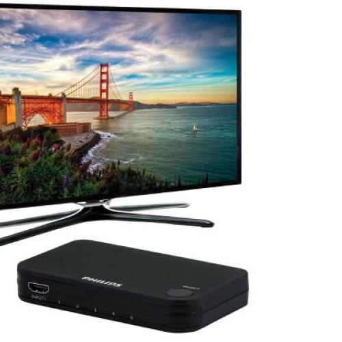 Philips 4 Port 2.2 HDMI Switch with Remote - Black