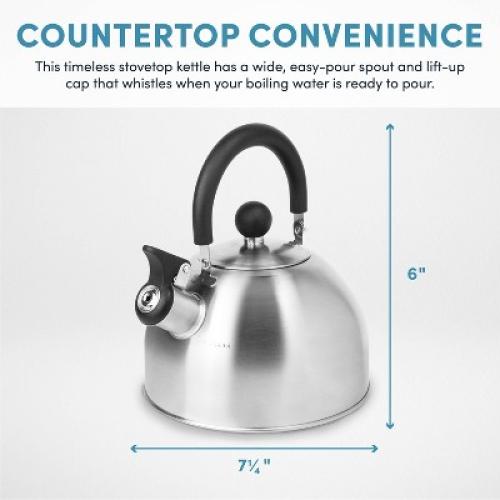 Aroma 1.5qt Stainless Steel Stovetop Kettle Silver