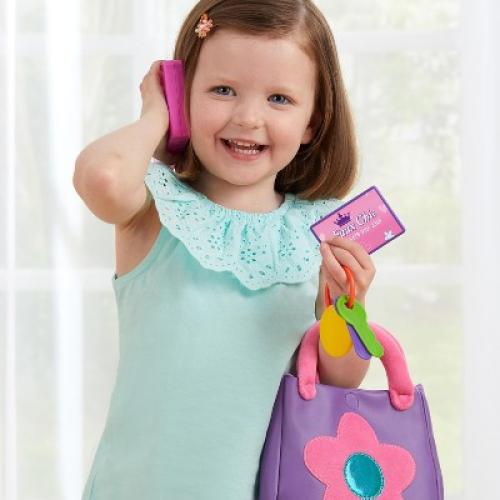 Kidoozie My First Purse - Pretend Play Toy Including Pretend Play Smart Phone, Keys, Mirror, Wallet, Credit Card and Lipstick; Ages 2