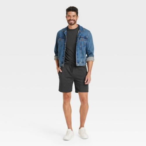 Size M Men's Every Wear 7 Ultra Soft Fleece Pull-On Shorts - Goodfellow & Co™ Dark Gray  Midweight, Drawstring Waistband