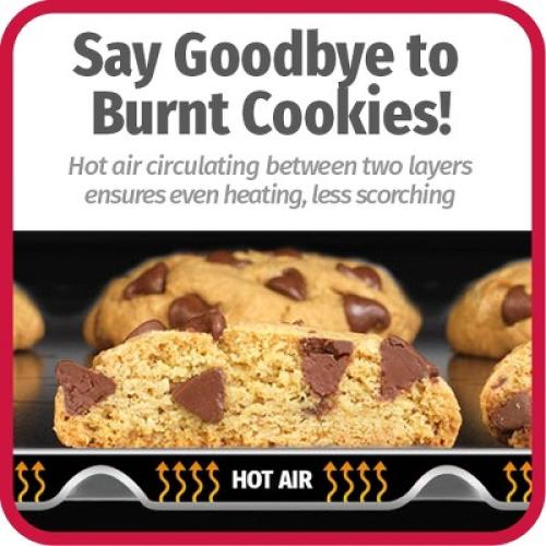 GoodCook AirPerfect Medium & Large 2pk Insulated Nonstick Baking Cookie Sheets: Carbon Steel Bakeware Set