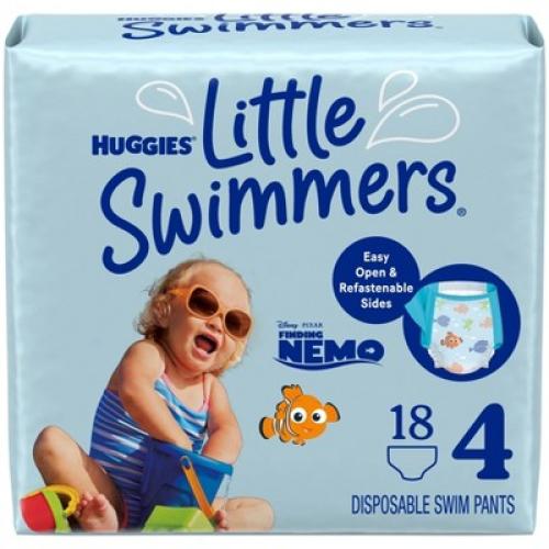 Size 4 - M - 18ct Huggies Little Swimmers Baby Swim Disposable Diapers
