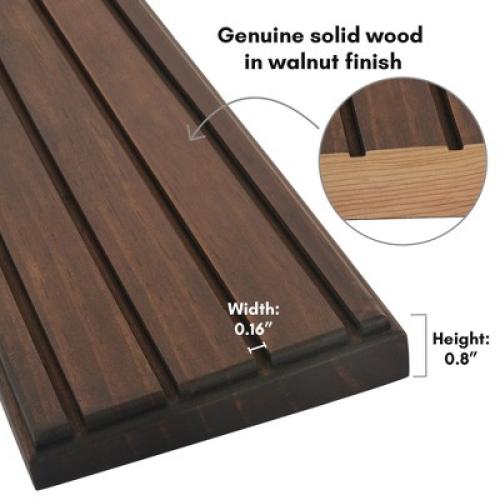 Americanflat 12x4 Challenge Coin Display with 4 Rows in Walnut - Military Coin Display Stand in Solid Engineered Wood