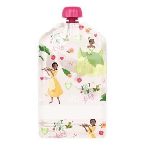 Disney Princesses 10pk Kids Food Pouches - Simple Modern: Reusable & Refillable Off-White Storage Bags, 5oz Capacity