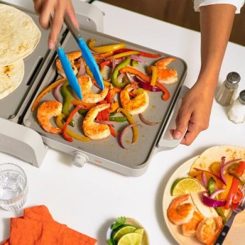 bella Fold and Store Dual Temp Griddle Oatmilk❗MAY HAVE MISSING PIECES/NEEDS CLEANING❗