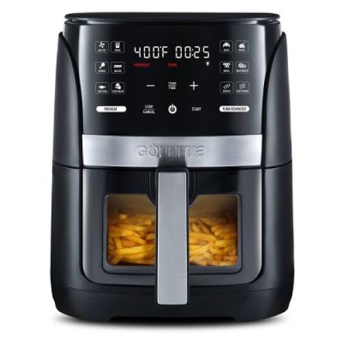 Gourmia 6-Qt Digital Window Air Fryer with 12 Presets & Guided Cooking Black: Stainless Steel, 1-Year Warranty ‼️has stains and scratches ‼️