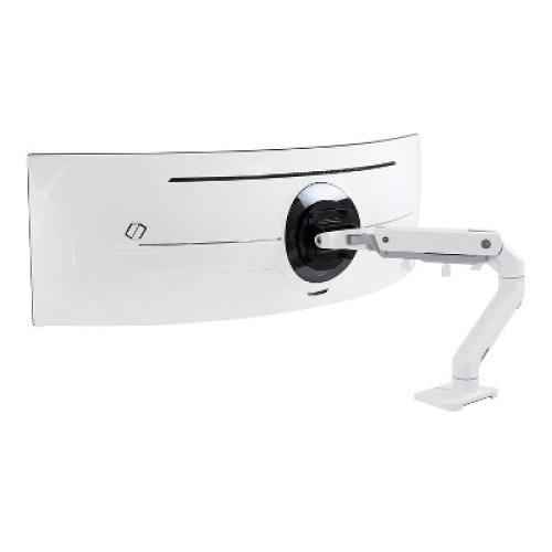 Ergotron HX Single Ultrawide Monitor Arm with HD Pivot, VESA Desk Mount for 1000R Curved Monitors Up to 49 Inches, 28 to 42 lbs - White (45-647-216)