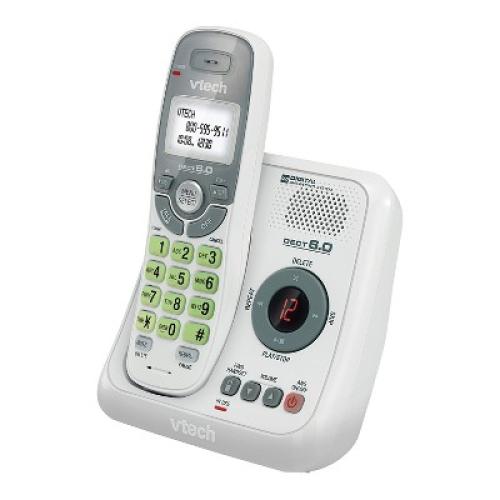 VTech® DECT 6.0 1-Handset Cordless Phone System with Digital Answering System in White