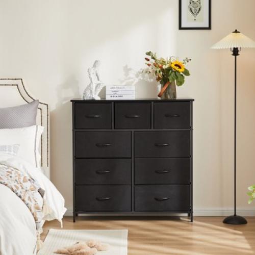 9 Drawer Storage Dresser Chest | Sweetcrispy | Black