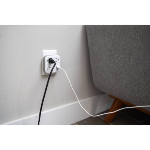 GE 3-Outlet Surge Tap with USB 980J 1 USB-A 1 USB-C 3.4A 17W White