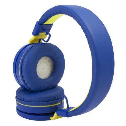 Insten Kids Headphones with Microphone, Wired Headset 3.5mm Adjustable Foldable with Volume Limiter for Toddler & School, Blue
