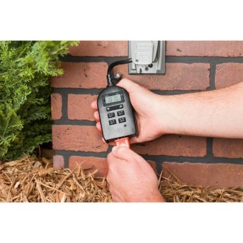 GE myTouchSmart Simple Set Digital Timer Outdoor 1 Grounded Outlet 2 Setting Trigger Plug Black