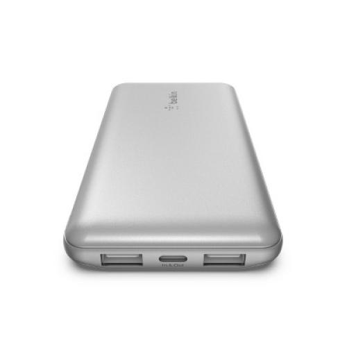 Color silver Belkin 10000mAh Power Bank 15W USB-A   USB-C - Silver