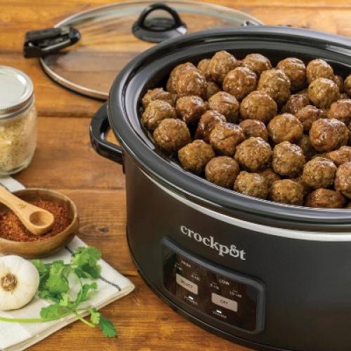 Crock-Pot 6qt Cook & Carry One Touch Programmable Slow Cooker Matte Black
