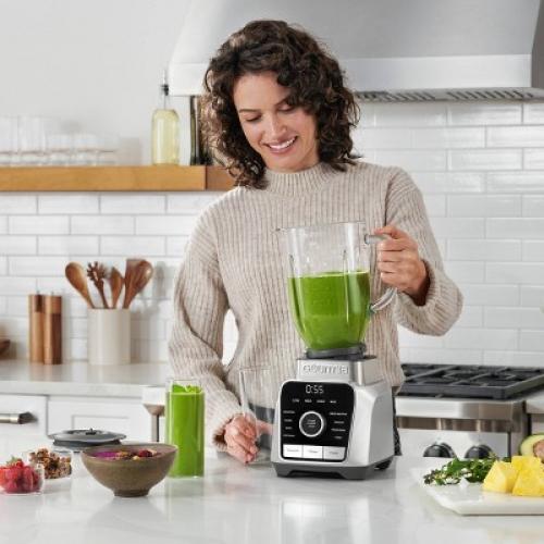 Gourmia Digital Blender with 8 Total Blend Programs, 4 Speeds & Round-Plated Tamper Gray
