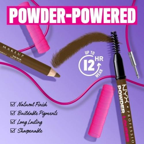 NYX Professional Makeup Powder Louder Brow Pencil - Soft Brown - 0.13oz: Filling, Shaping, Finish