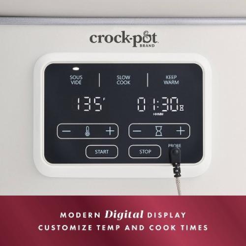 Crock-Pot 6qt Programmable Slow Cooker with Sous Vide - Oat Milk Ivory
