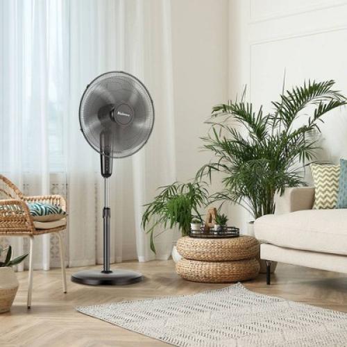 Holmes 18 Digital Oscillating 3 Speed Stand Fan with Remote Control Black
