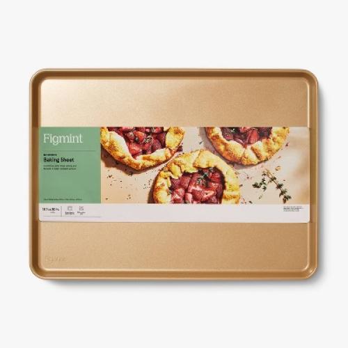 Nonstick Aluminized Steel Baking Sheet Gold - Figmint Large Cookie Sheet, Oven, Dishwasher Safe