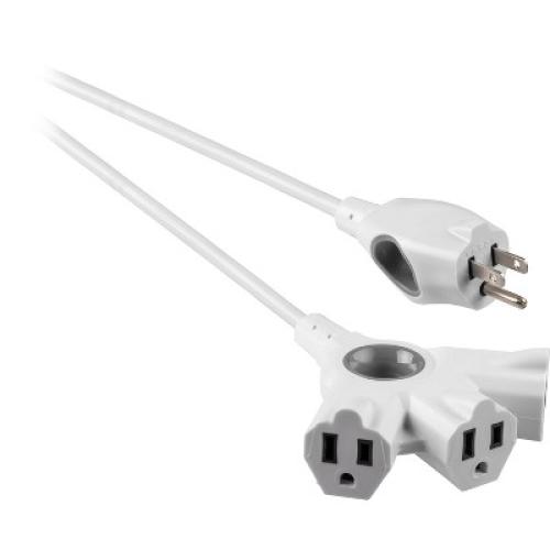GE Size 50' 3-Outlet EZGrip Grounded Indoor-Outdoor Extension Cord White