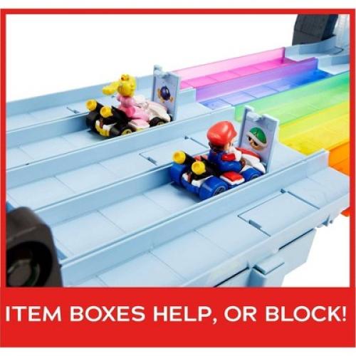 Hot Wheels Nintendo Mario Kart Rainbow Road Raceway Track Set 30 Piece with 2 1:64 Scale Vehicles - Target Exclusive
