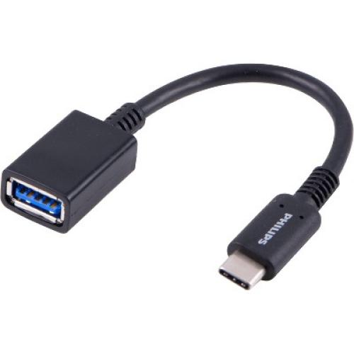 Philips 6 USB-C to USB 3.1 Female Adapter Black 2pk