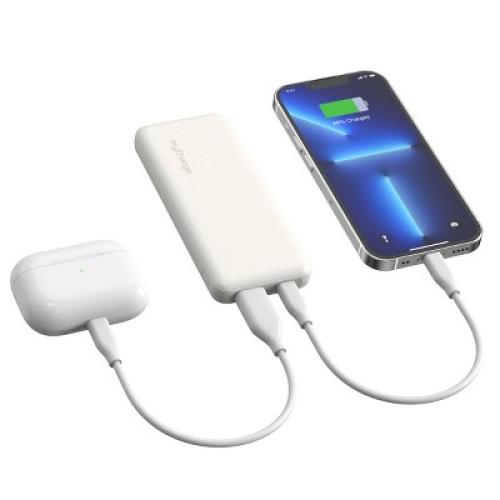 myCharge 5000mAh Power & Go Power Bank - White