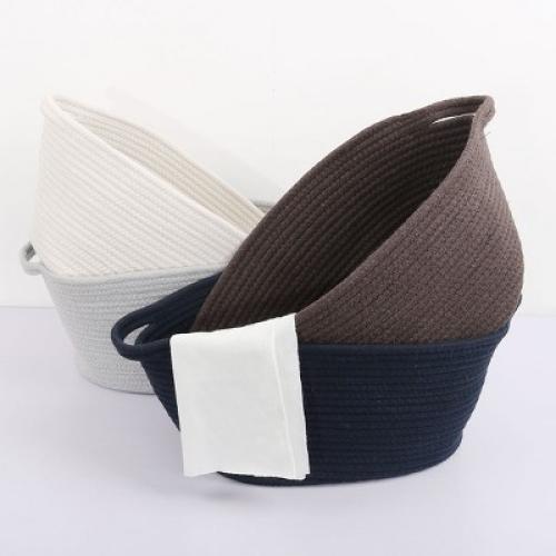 Unique Bargains Cotton Storage Basket Clothes Organizer Decorative Storage Bins 1 Pc White