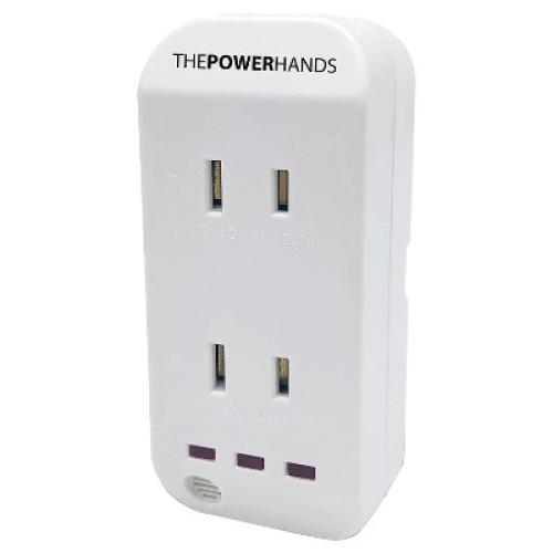Digital Energy® 2-AC Outlet Power Hands Polarized Clapping Wall Tap, DSS5-1047 in White